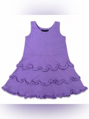 Duffield Lane Lavender Ruffle Tier Dress | Girls Size 4 | Made in Peru